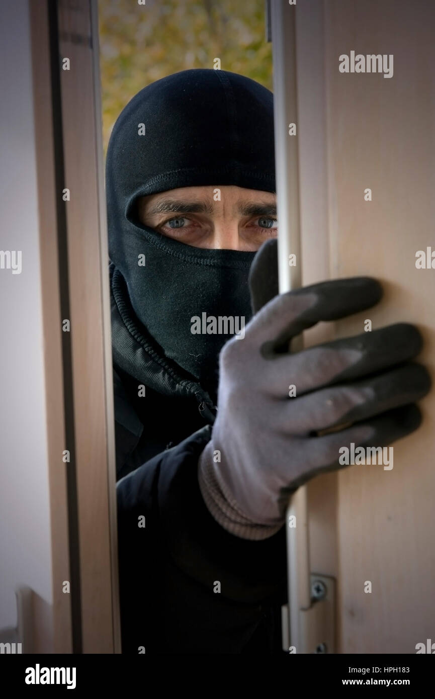 Model Release, Einbrecher - Housebreaker Stockfoto