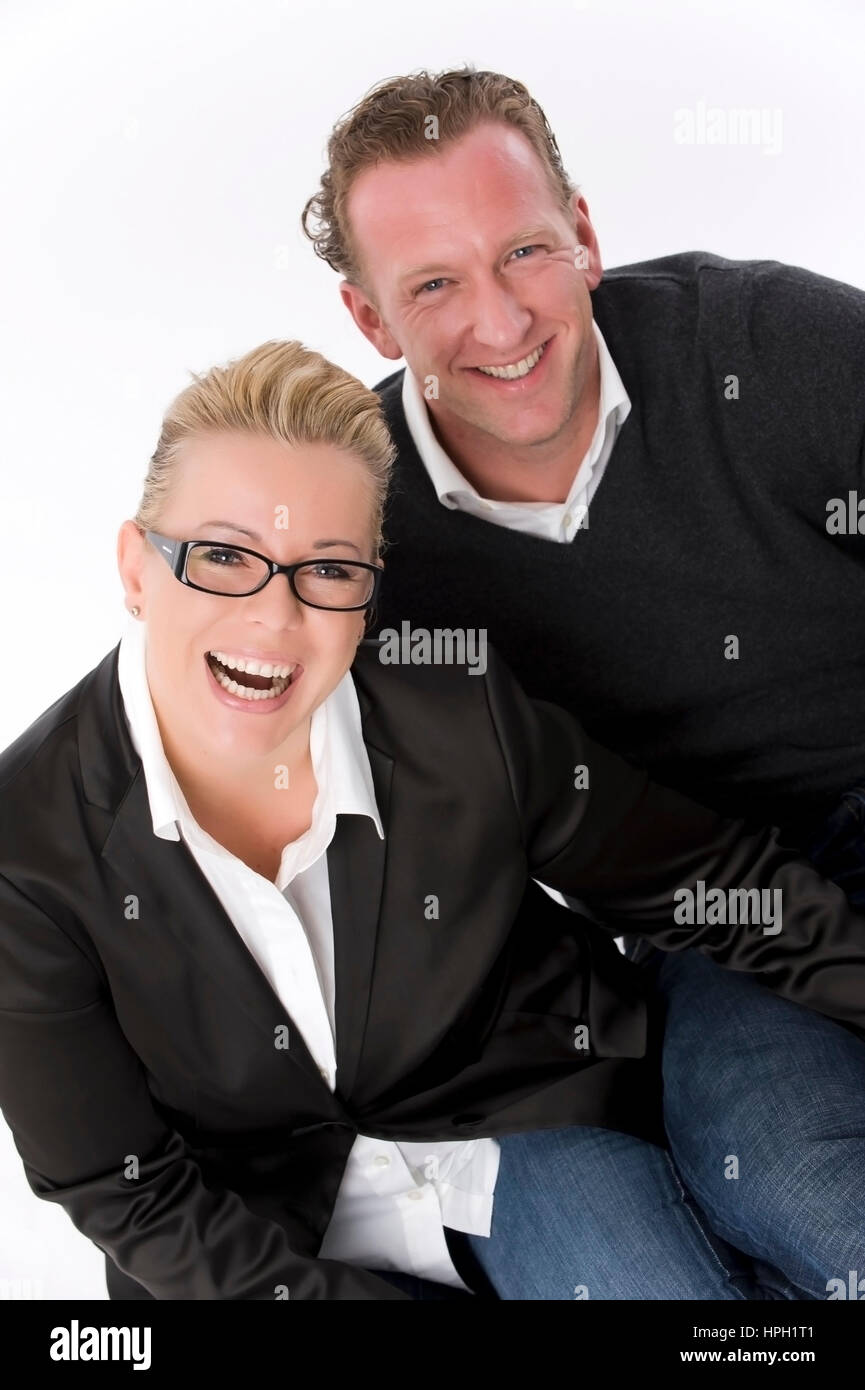 Model Release, Froehliches Paar - glückliche Paar Stockfoto