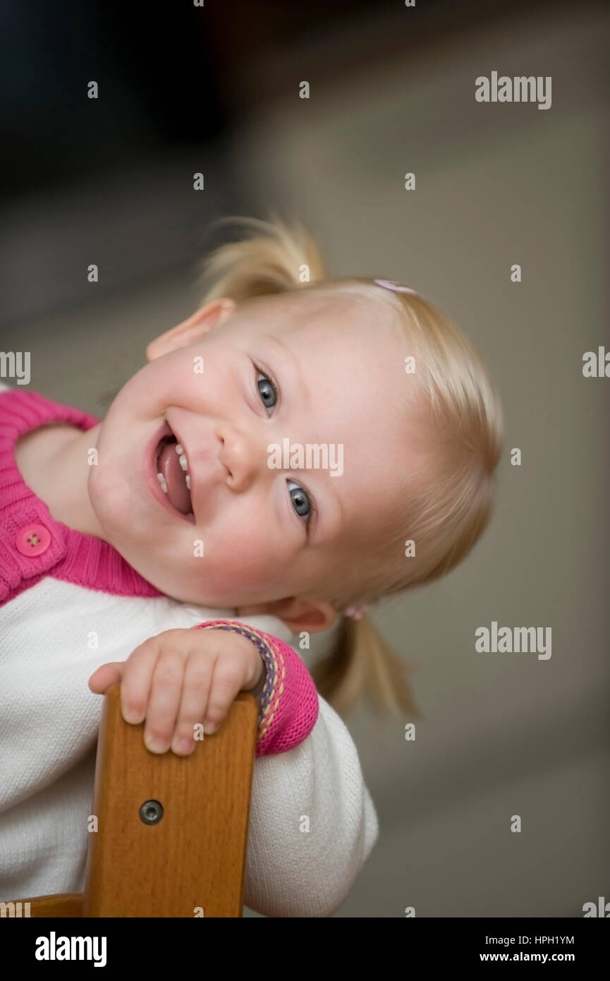 Modell veröffentlicht, Blondinen näher, 1 Jahr - blond, kleine Mädchen Stockfoto