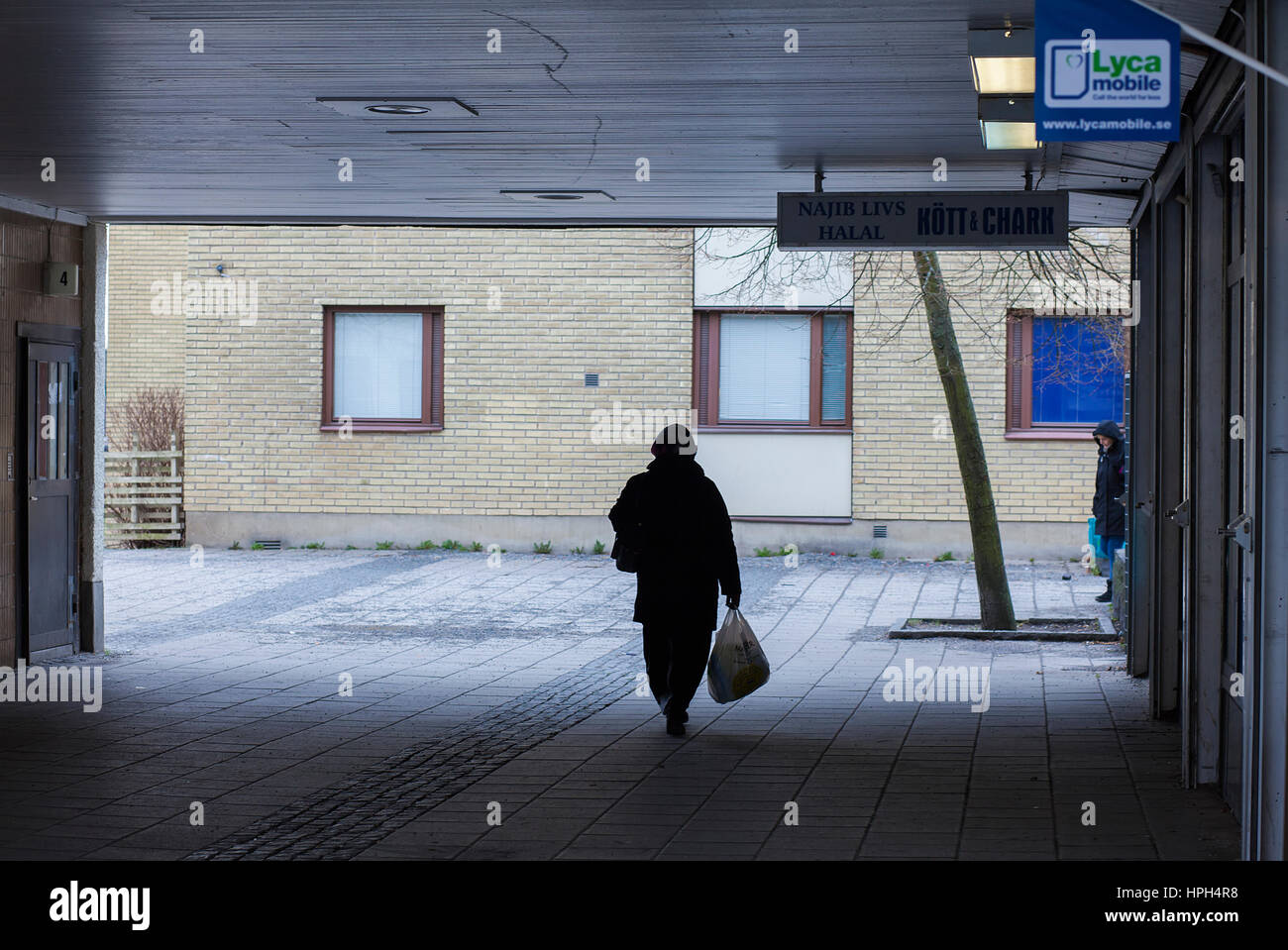 Rinkeby, Schweden - 9. Januar 2016. Rinkeby, einem Vorort von Stockholm. Stockfoto