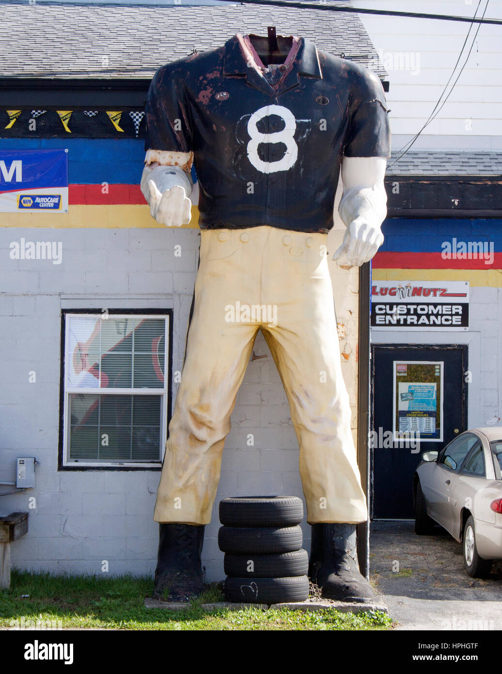 Kopflose Pittsburgh Steeler Schalldämpfer Mann in Pennsylvania Stockfoto