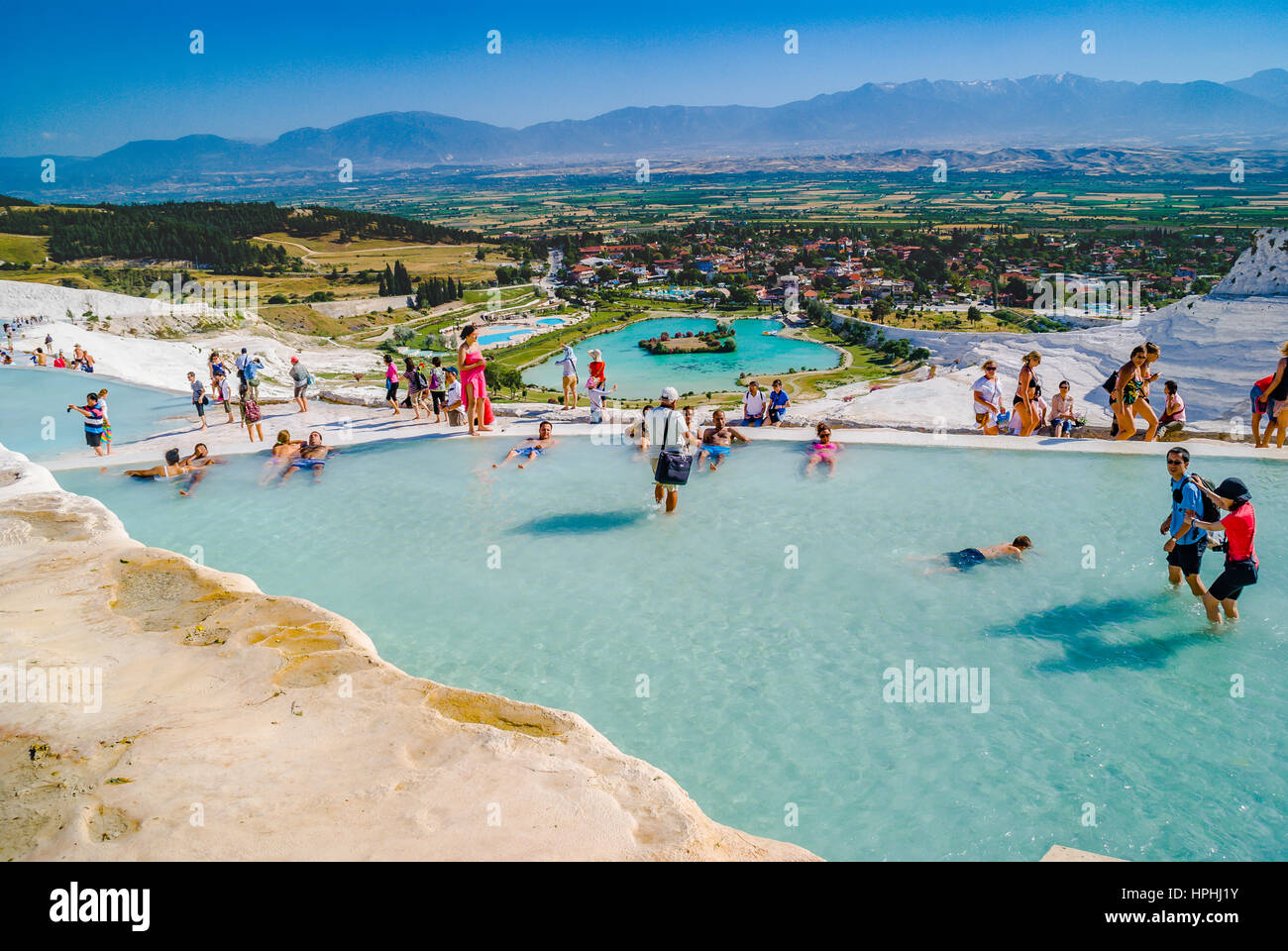 Türkei Denizli Pamukkale thermal Wasser-Kaskade, Pamukkale termal ...