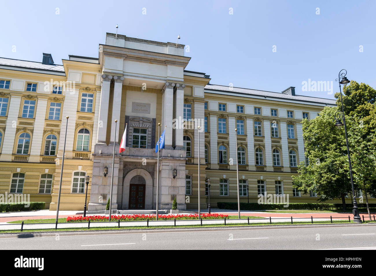 Kancelaria Prezesa Rady Ministrow, (Büro des polnischen Ministerpräsidenten und Ministerien) in Weg Avenue, Warschau, Polen Stockfoto