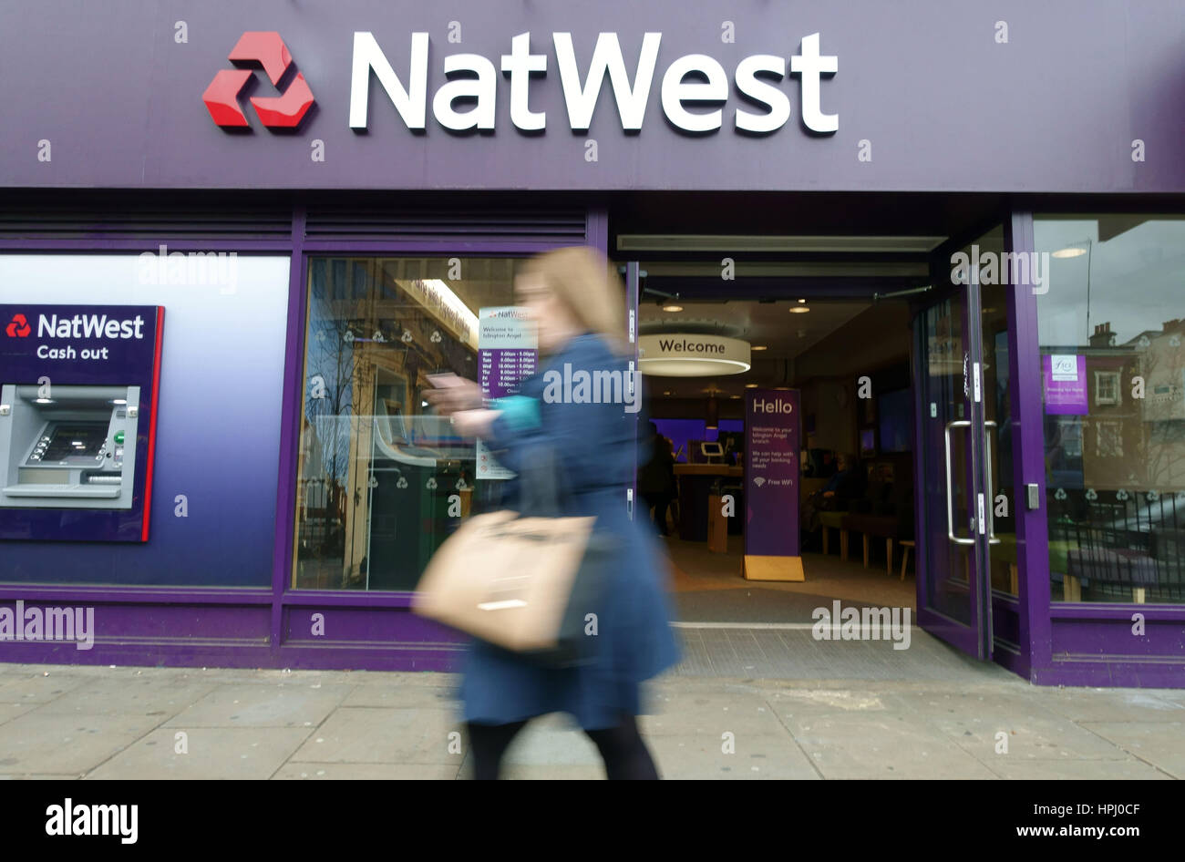 Zweig der NatWest Bank, Islington, Nordlondon Stockfoto