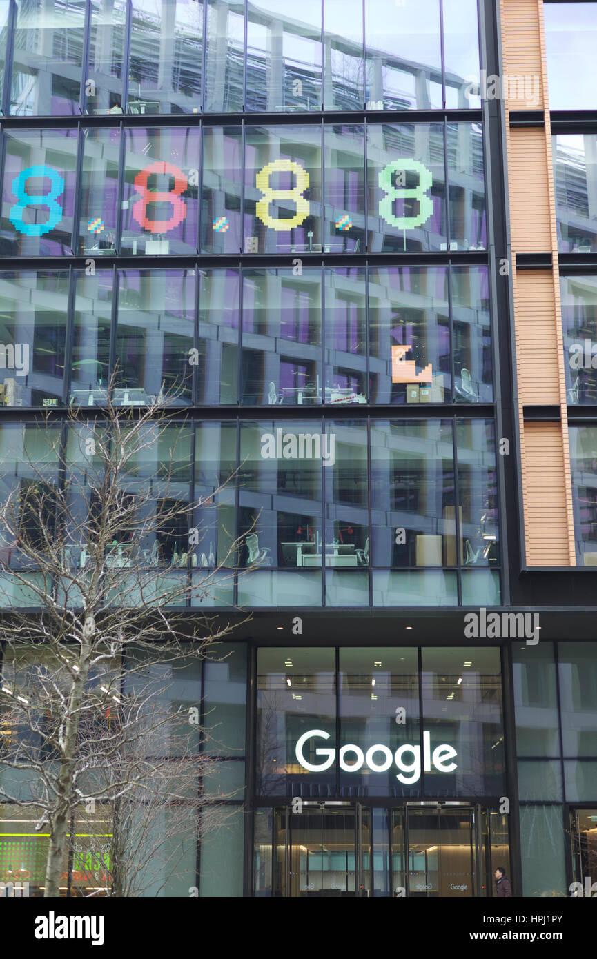 Google Büro in London in der Nähe von Kings Cross. Die 8.8.8.8 ist die Google-DNS Stockfoto