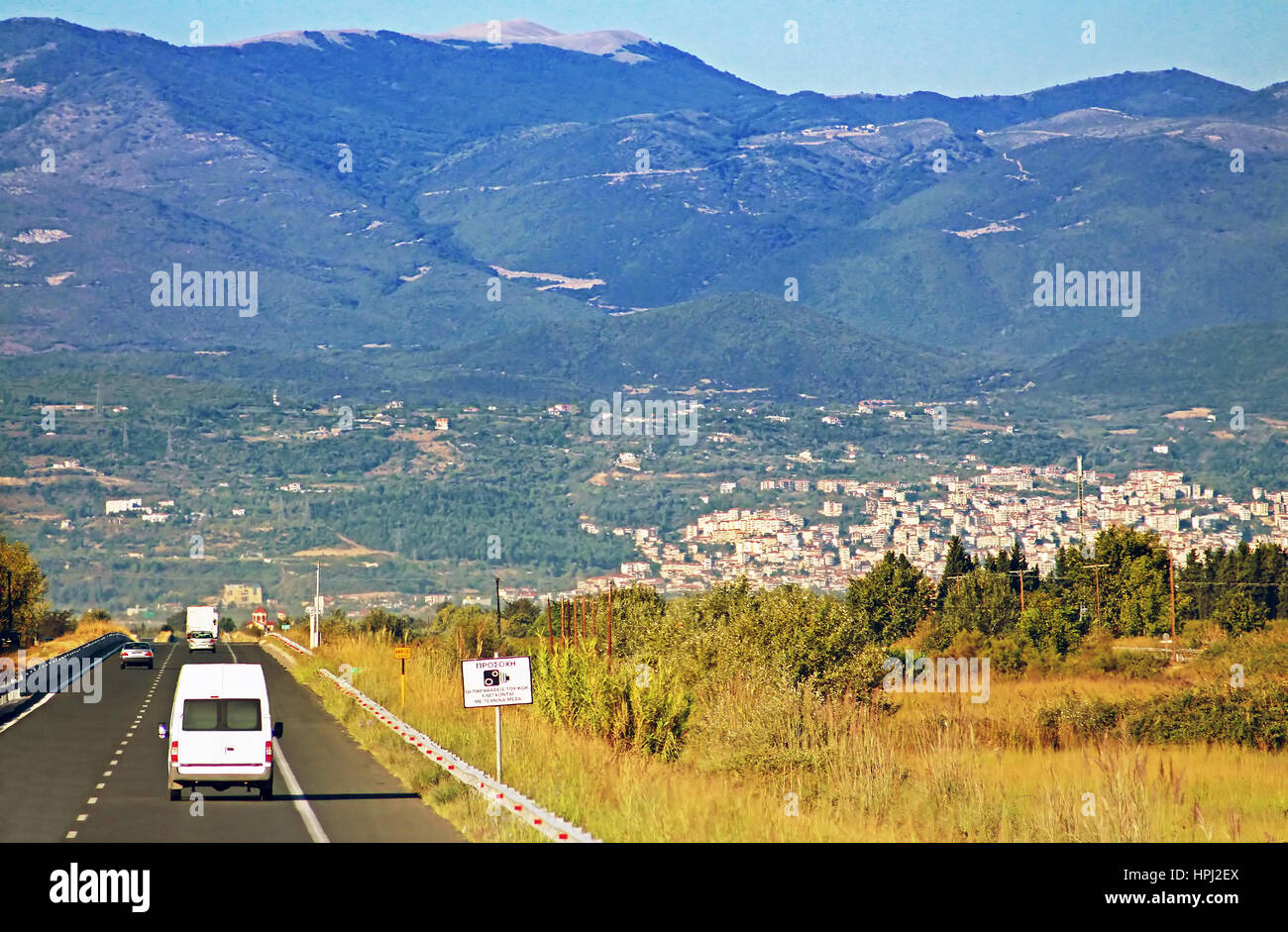 Autobahn in Griechenland Stockfoto
