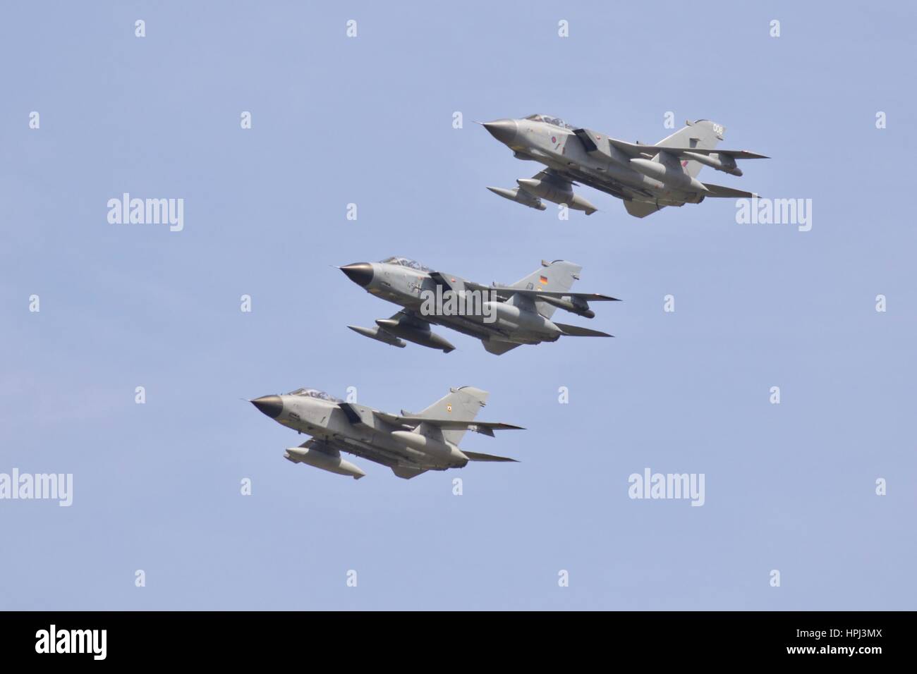 Tri-National Tornado Ausbildungsstätte Durchflug von 3 Panavia Tornados Stockfoto