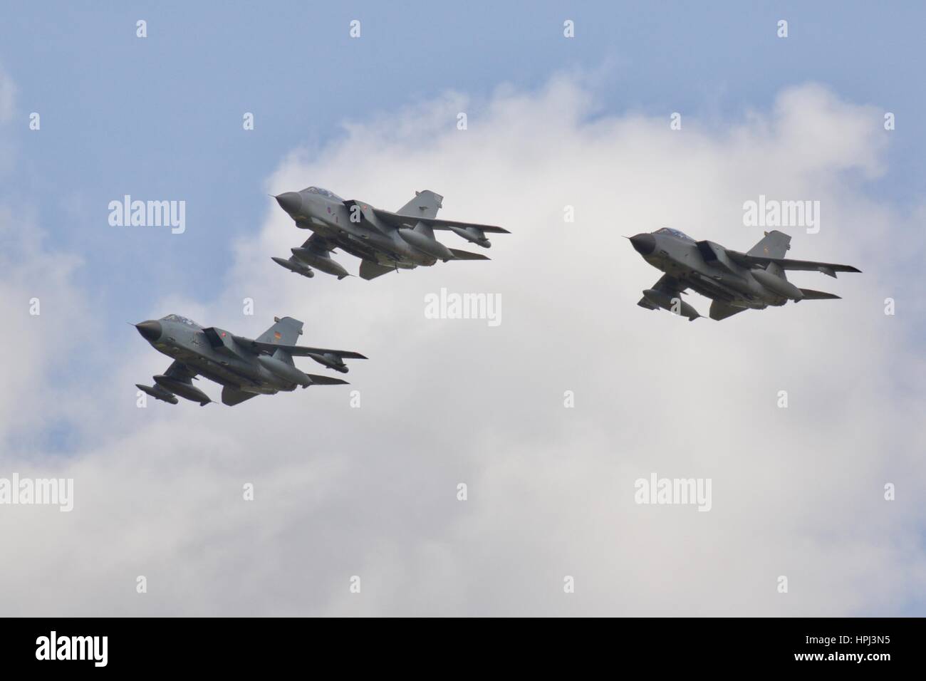 Tri-National Tornado Ausbildungsstätte Durchflug von 3 Panavia Tornados Stockfoto