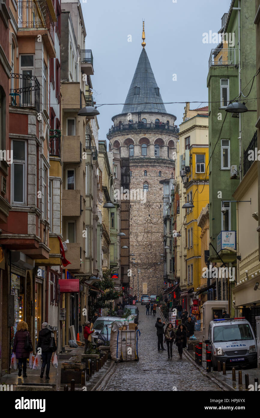 Galata-Turm (Galata Kulesi) Stockfoto