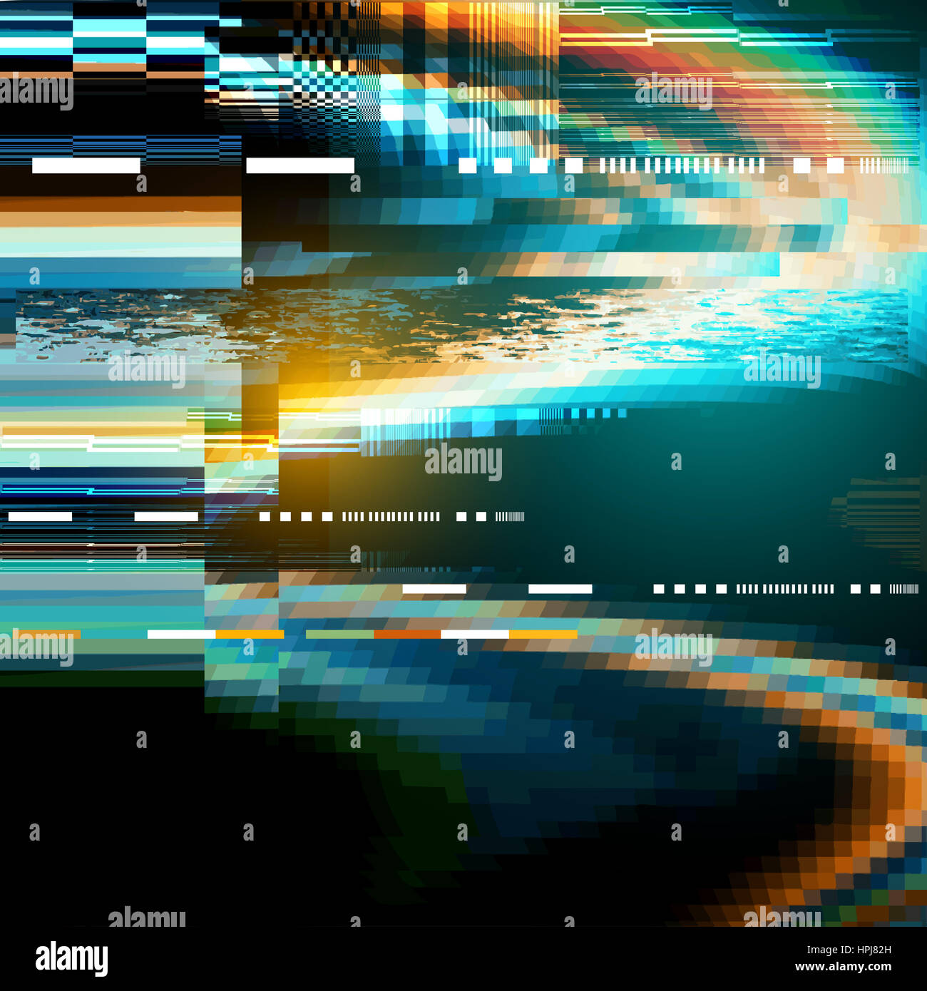 Eine Panne Lärm Verzerrung Textur Hintergrund. Vektor-illustration Stockfoto