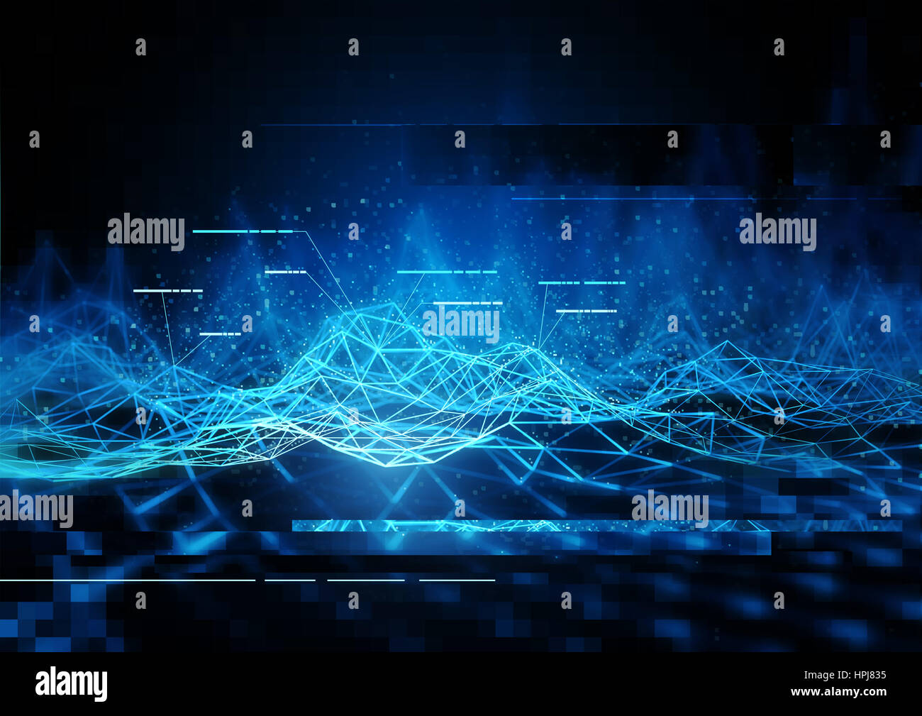 Technische Daten-Kommunikation Grafik abstrakt, 3D Illustration Stockfoto