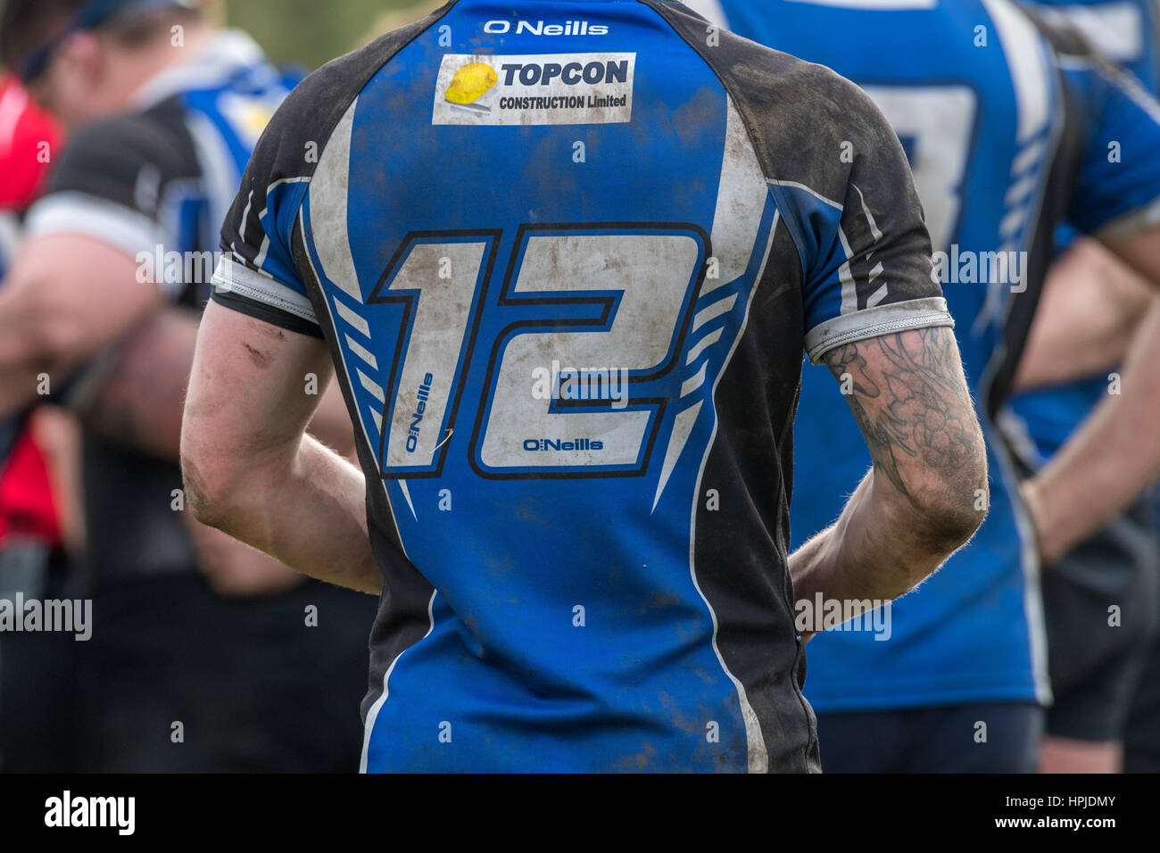 Rugby union-nummerierte shirts Stockfoto