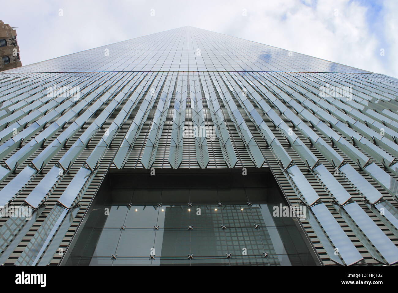 Himmelwärts Ansicht des One World Observatory, New York Stockfoto