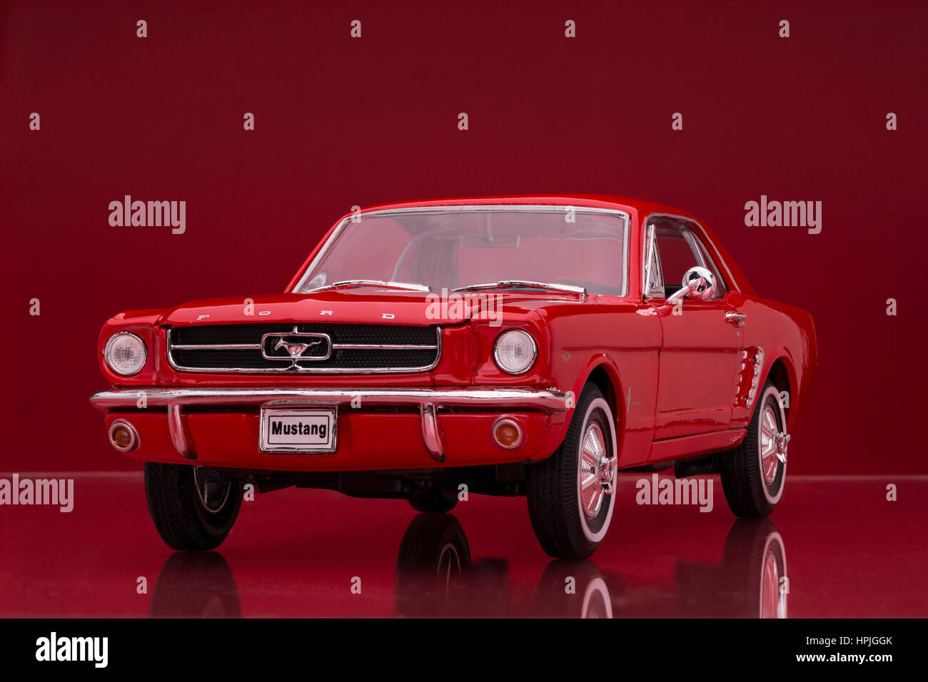 1964 Ford Mustang Coupe Welly Diecast Modellauto. Stockfoto