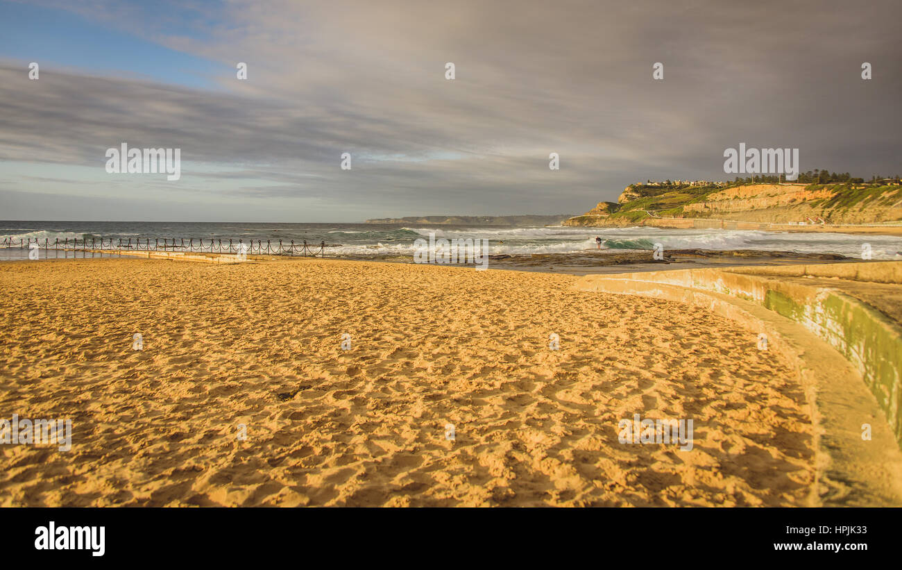 Newcastle Beach View bei Sonnenaufgang Stockfoto