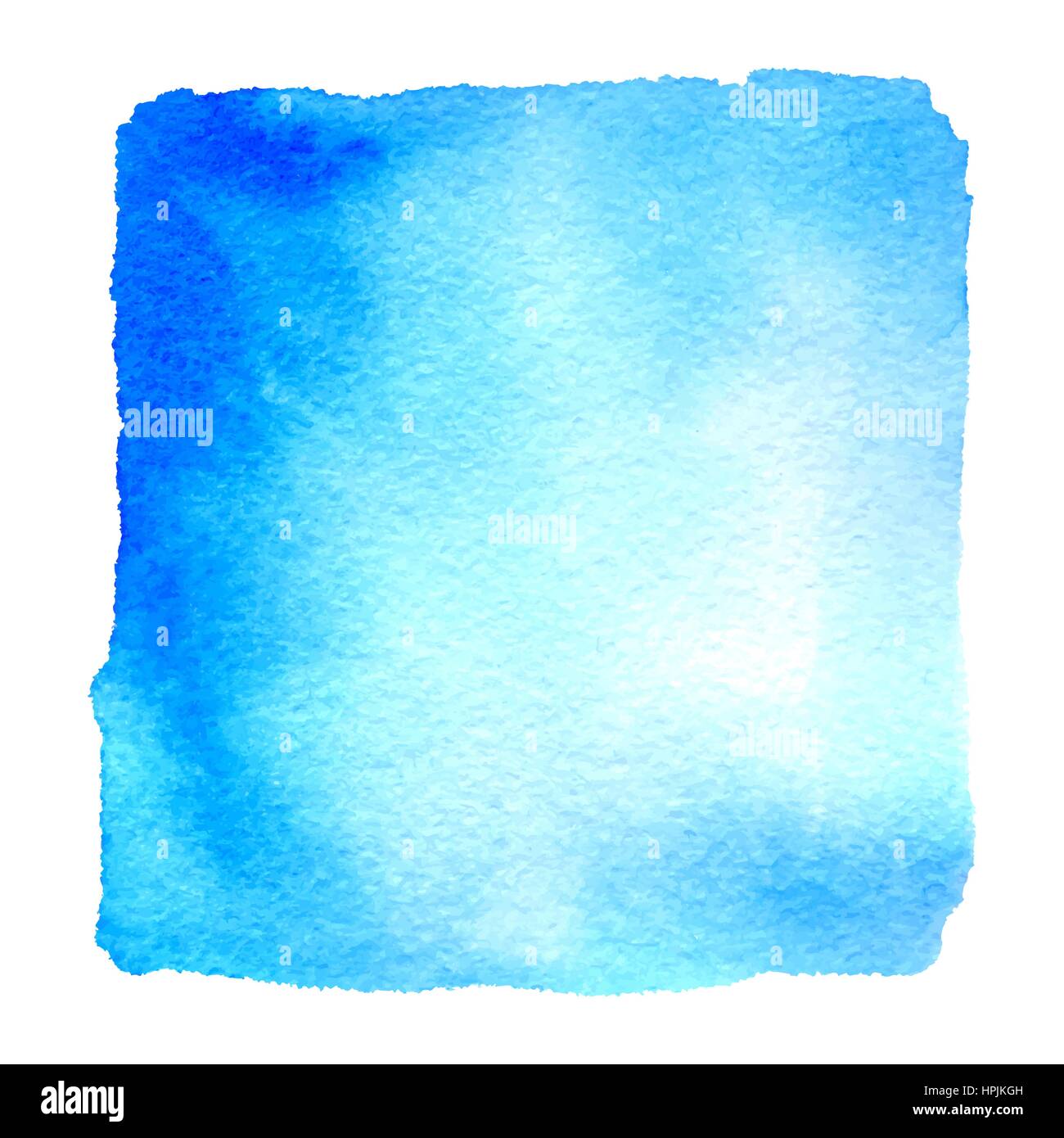 Leichte blaue Aquarell Hand gezeichneten Banner. Vektor Aquarell Papierstruktur strukturierten Hintergrund. Abstrakte Hand malen Platz Fleck isoliert auf weißem backgr Stock Vektor