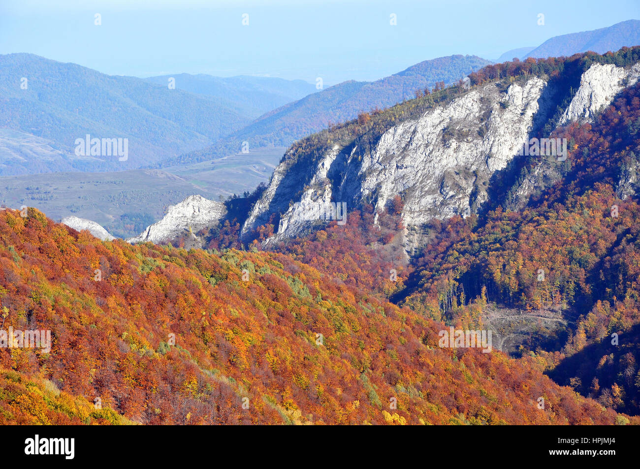 Im Herbst fallen. Bunte Herbstlandschaft Wald in den Bergen Stockfoto