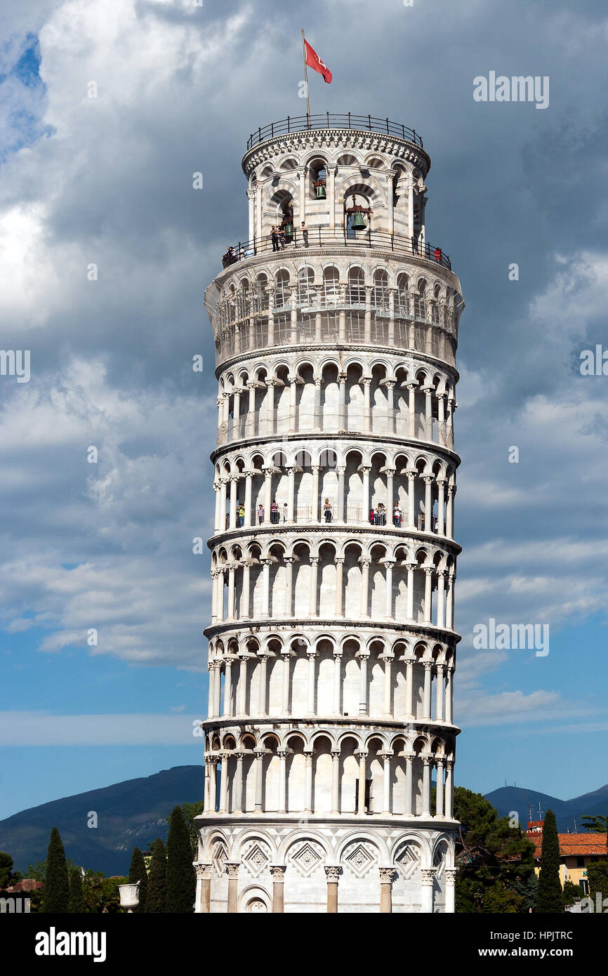 besonders an den schiefen Turm von Pisa Stockfoto