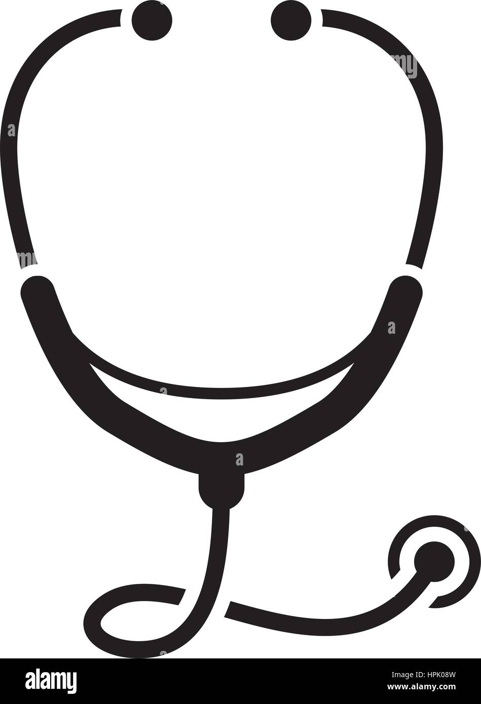 Stethoskop und medizinische Leistungen-Symbol. Flaches Design. Stock Vektor