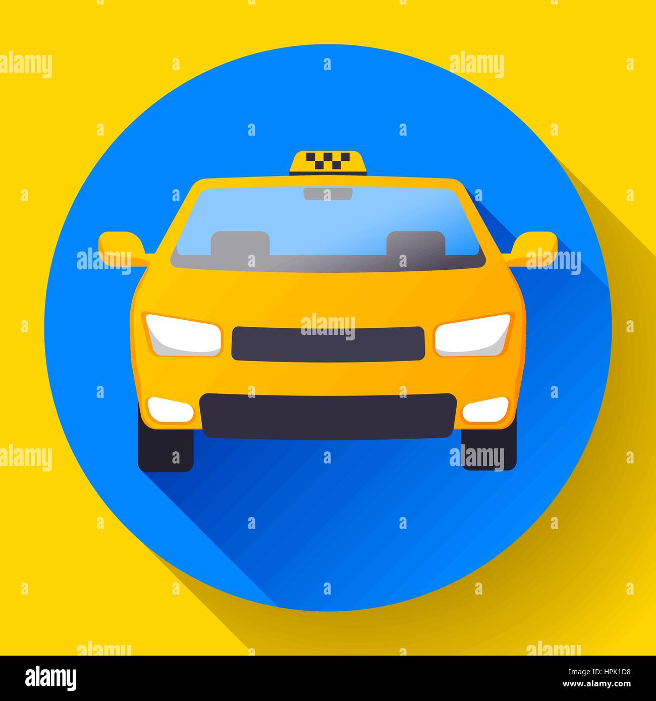 Flache Taxi Auto Cartoon Ikone-Vektor-illustration Stock Vektor