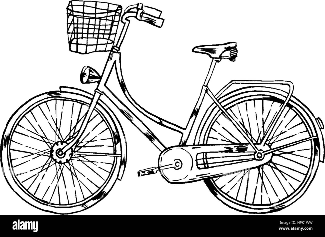 Vektor-Fahrrad mit Wagen Stock Vektor