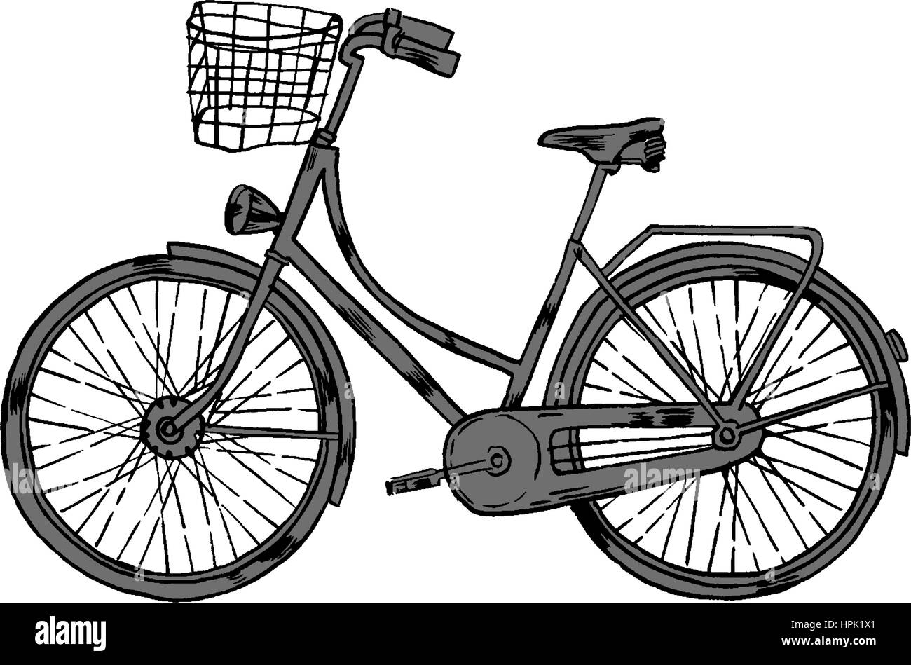 Vektor-Fahrrad mit Wagen Stock Vektor