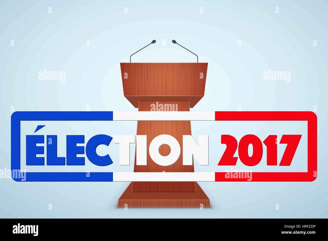 Podium Tribüne mit französischen Wahl Symbol Stock Vektor