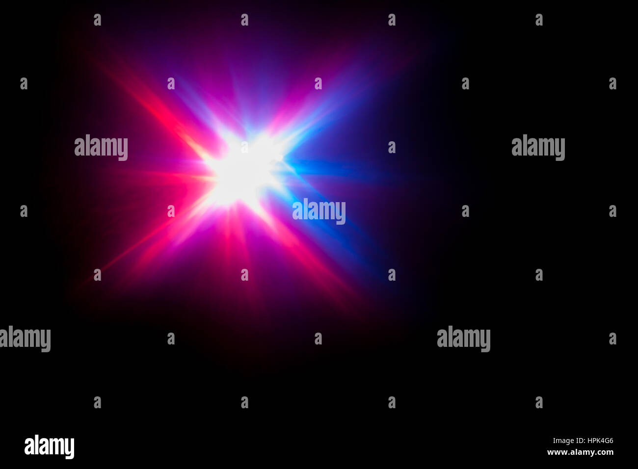 Zusammenfassung Hintergrund, schöne Strahlen von Licht, Bild der Beleuchtung Fackel und Flash, wie Supernova-Stern. Stockfoto