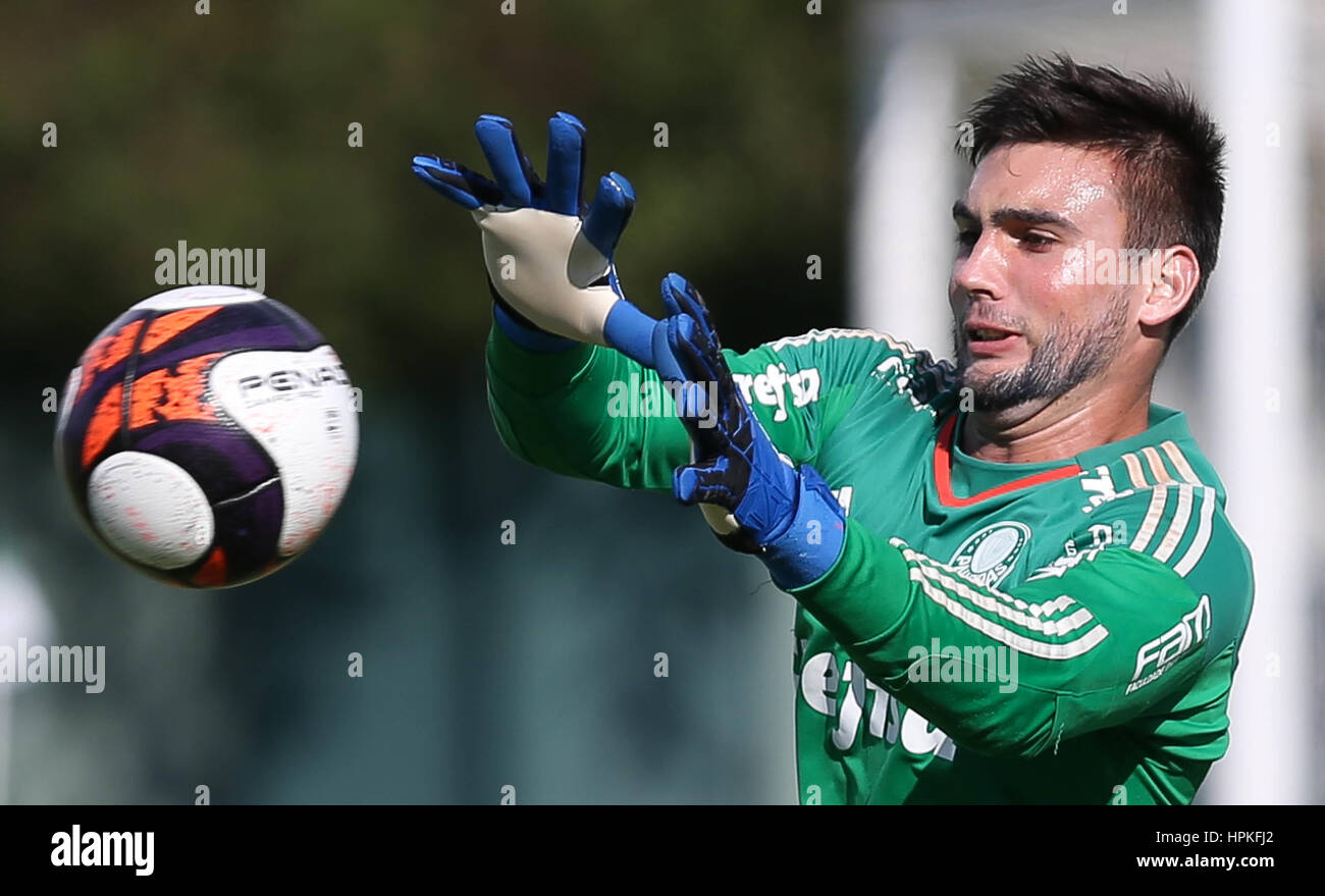 SÃO PAULO, SP - 23.02.2017: TREINO tun PALMEIRAS - Torhüter Daniel SE Palmeiras, während des Trainings die Fußballakademie. (Foto: Cesar Greco/Fotoarena) Stockfoto