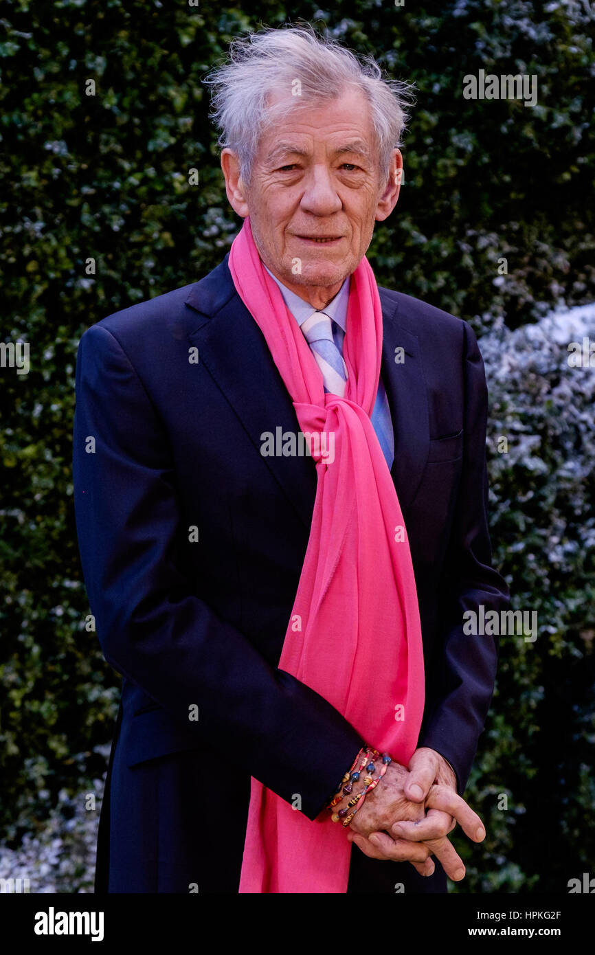 London, UK. 23. Februar 2017. Schauspieler Sir Ian McKellen besucht Disneys "Beauty And The Beast" - UK Launch Event auf 23.02.2017 bei Spencer House. Personen im Bild: Ian McKellen. Picture by Credit: Julie Edwards/Alamy Live-Nachrichten Stockfoto