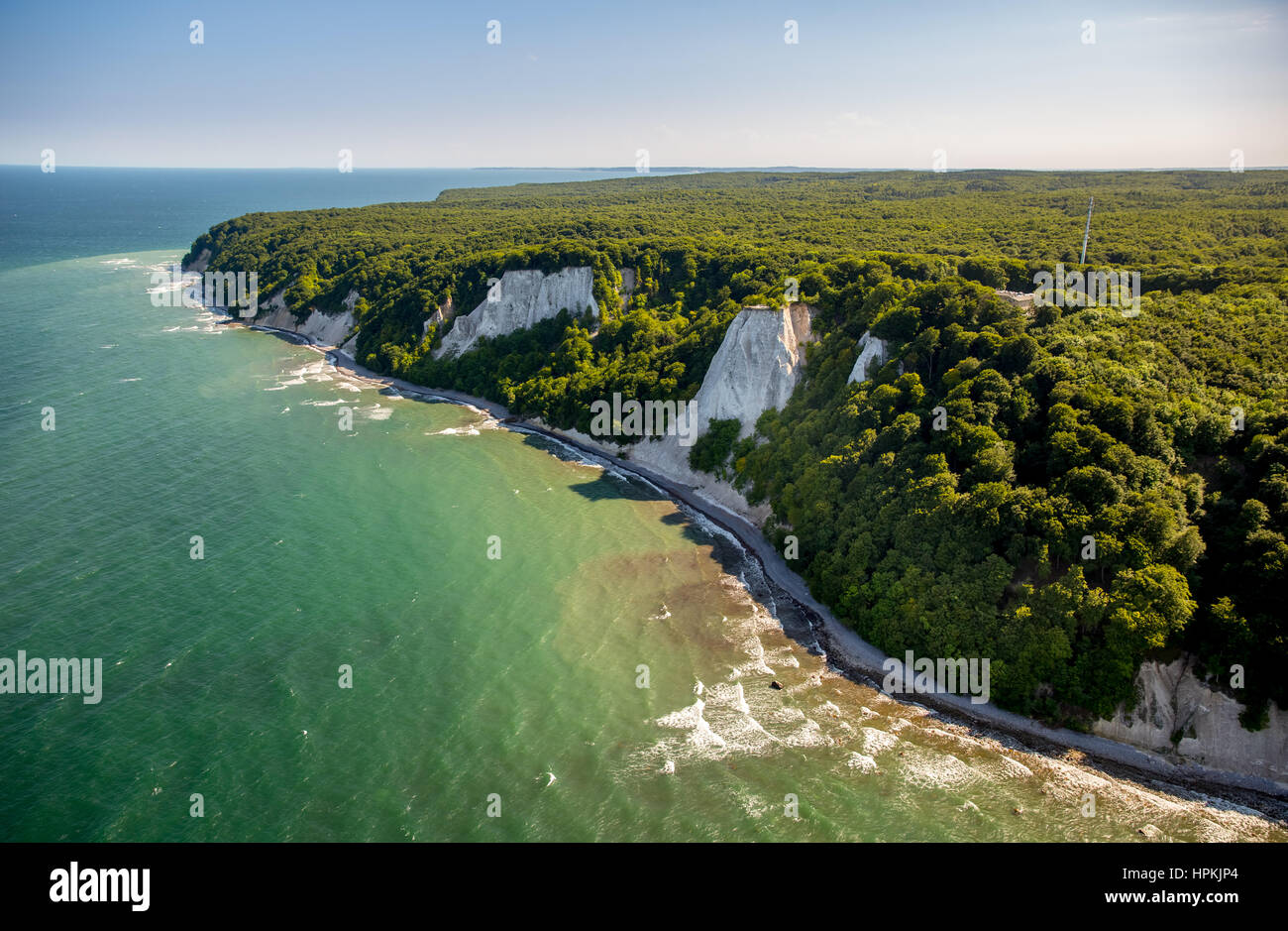 Kreidezeit Küste am Königsstuhl und Sassnitz im Nationalpark Jasmund, Rügen, Ostsee Küste, Vorpommern, Mecklenburg-West Pomerania, Deutschland Stockfoto