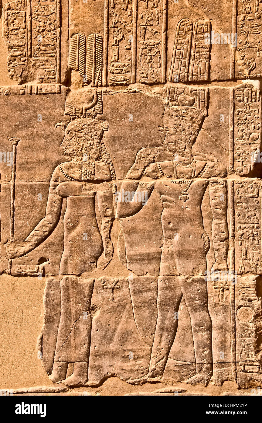 Tourist Guide im Tempel der Isis Stockfoto