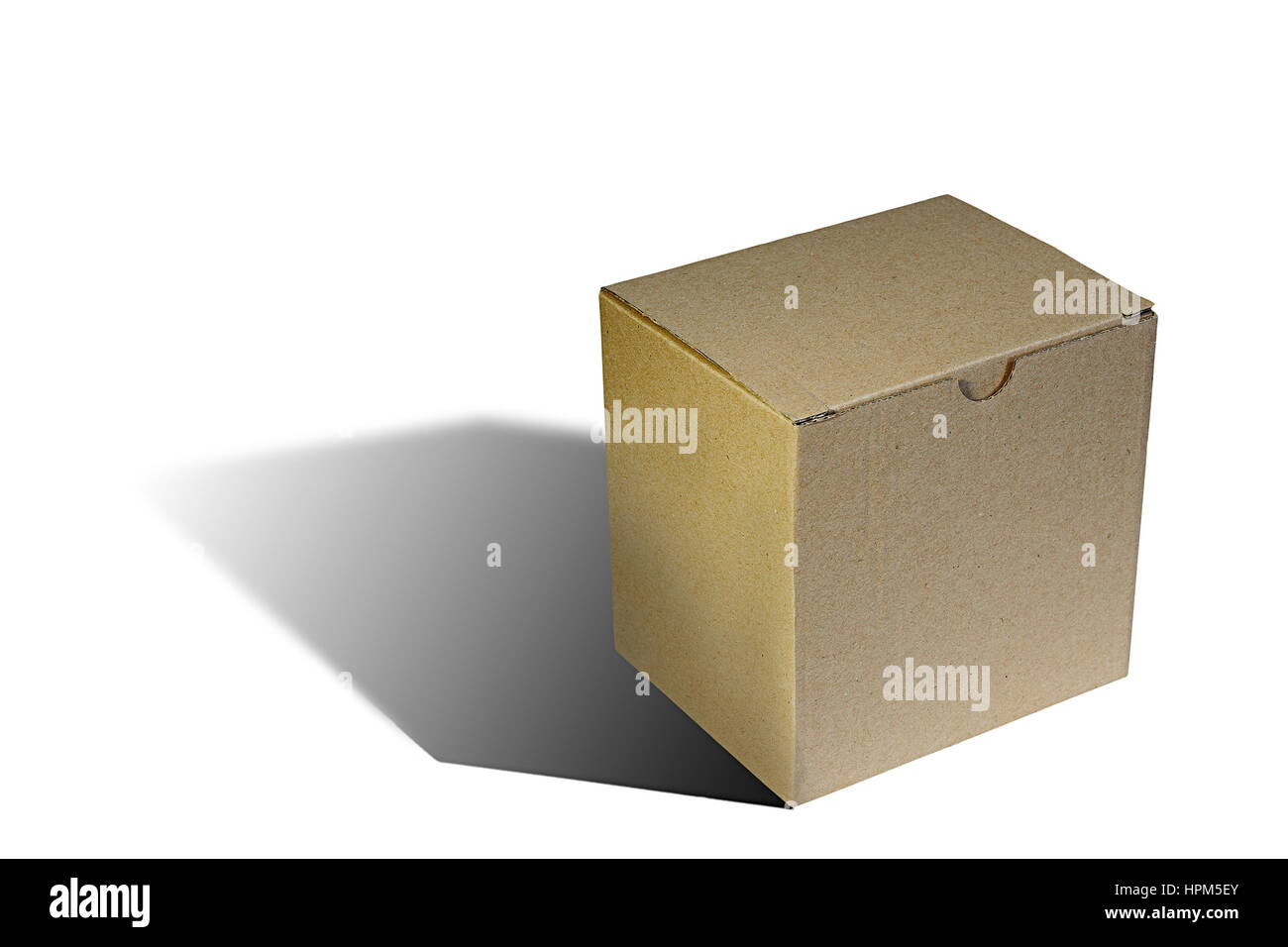 einfachen Karton in weiß mit Schatten Stockfoto