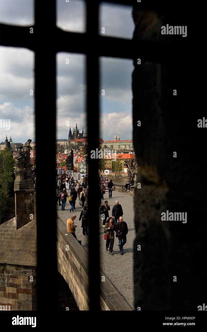 Karlsbrücke. Im Hintergrund Prag Castle.Prague. Tschechische Republik Stockfoto