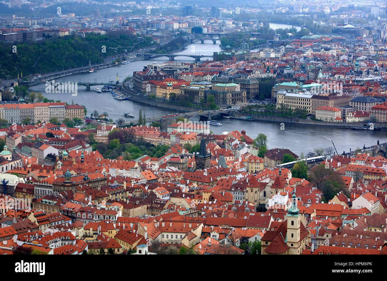 Panorama von Prag und Brücken über Vltrava River.Prague. Tschechische Republik Stockfoto