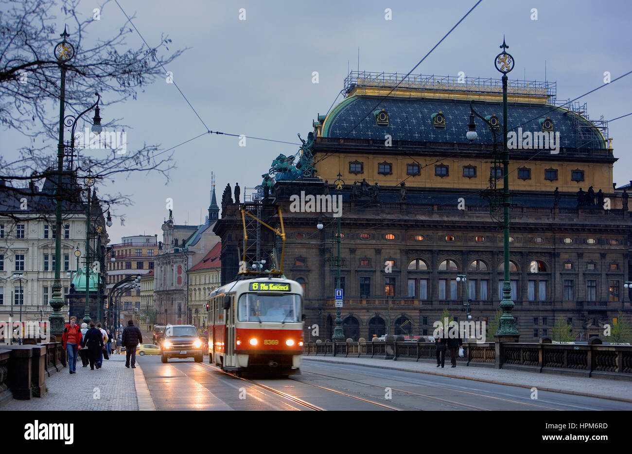 Nationaltheater von Legií Bridge.Prague. Tschechische Republik Stockfoto