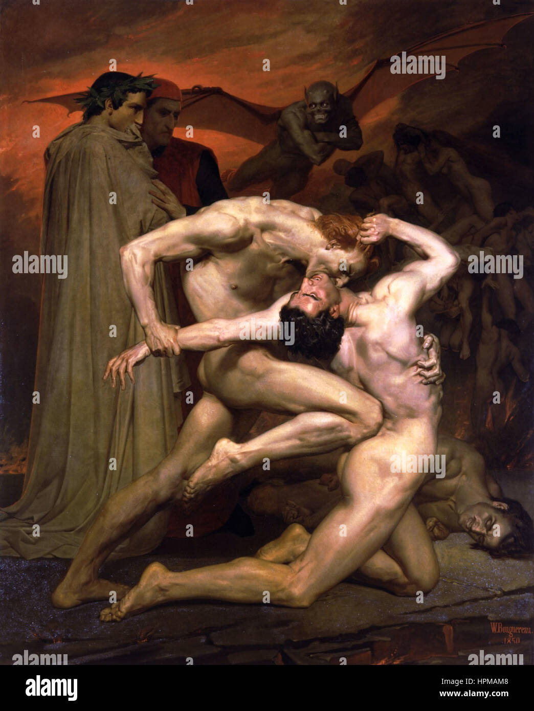 William-Adolphe Bouguereau (1825-1905) - Dante und Vergil In Hölle (1850) Stockfoto