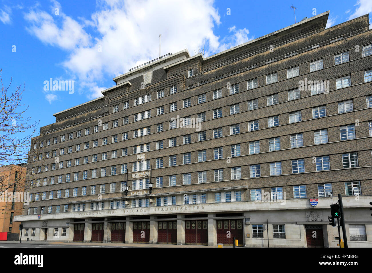 Das alte London Feuerwehr Hauptquartier, das Hauptquartier des LBF bis 2007, Albert Embankment, Lambeth, London City, England Stockfoto