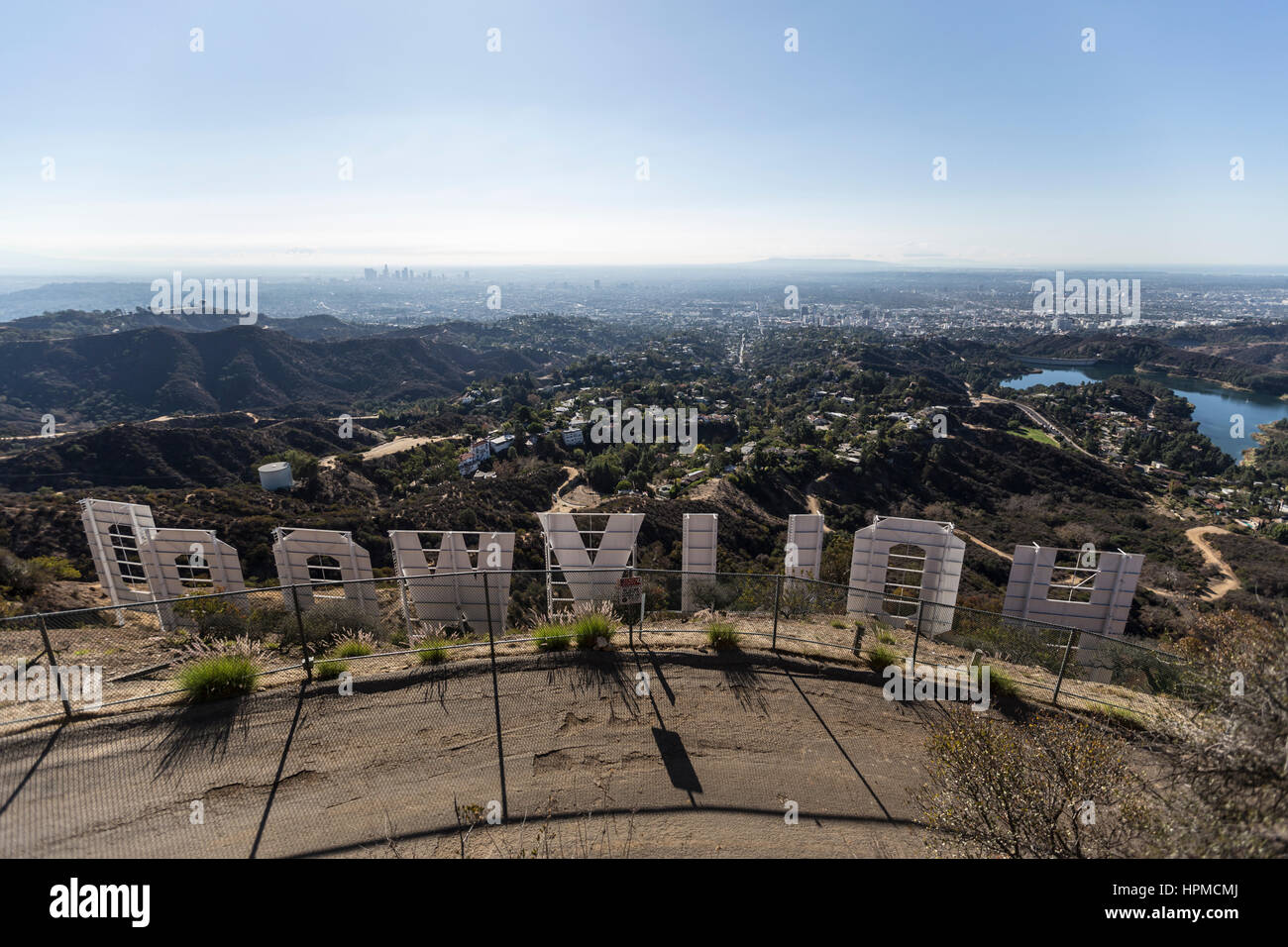 Editorial Blick auf das Hollywood-Zeichen in Los Angeles, Kalifornien. Stockfoto