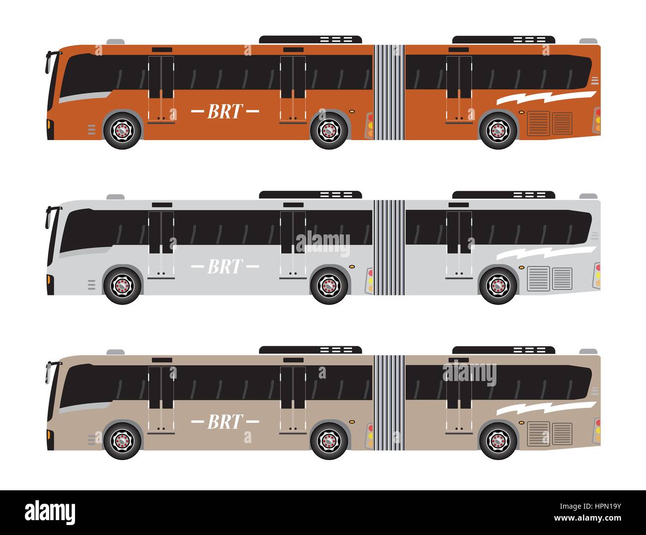 Einstellen des Bus Rapid Transit oder BRT Vektor Ioslated mit Hintergrund Stock Vektor