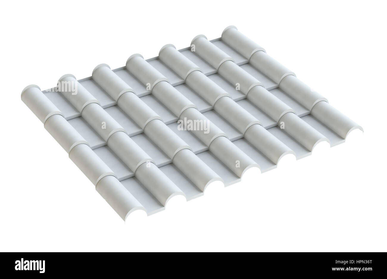 Metall-Ziegel für Dach, isoliert Stockfoto