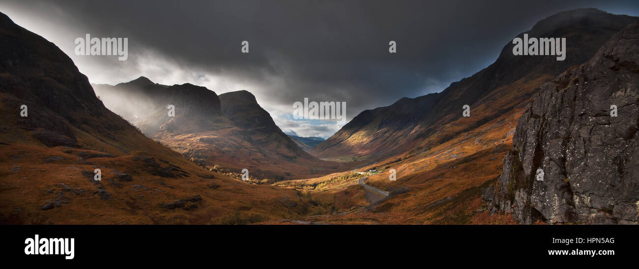 Die drei Schwestern, Glencoe, Glencoe Landschaften, Schottisches Hochland Stockfoto
