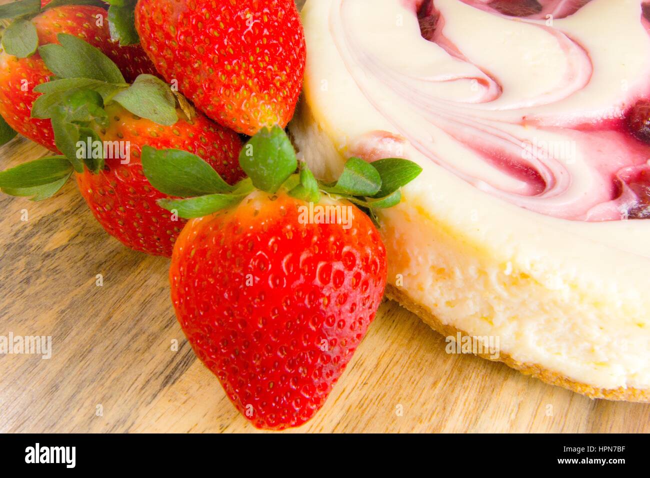 Erdbeer-Käsekuchen Stockfoto