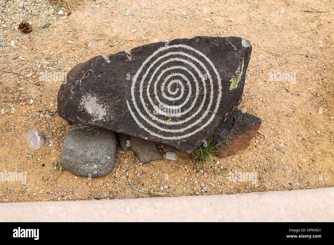 Petroglyphen im Petroglyph Nationalmonument, Mew Mexico, Albuquerque, USA Stockfoto