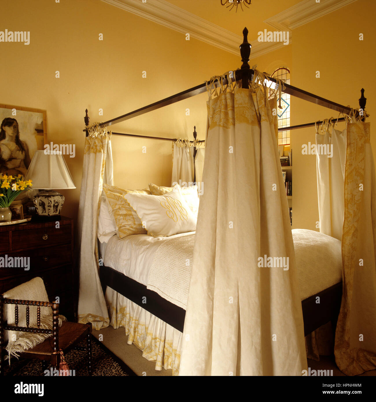 Ein Himmelbett. Stockfoto