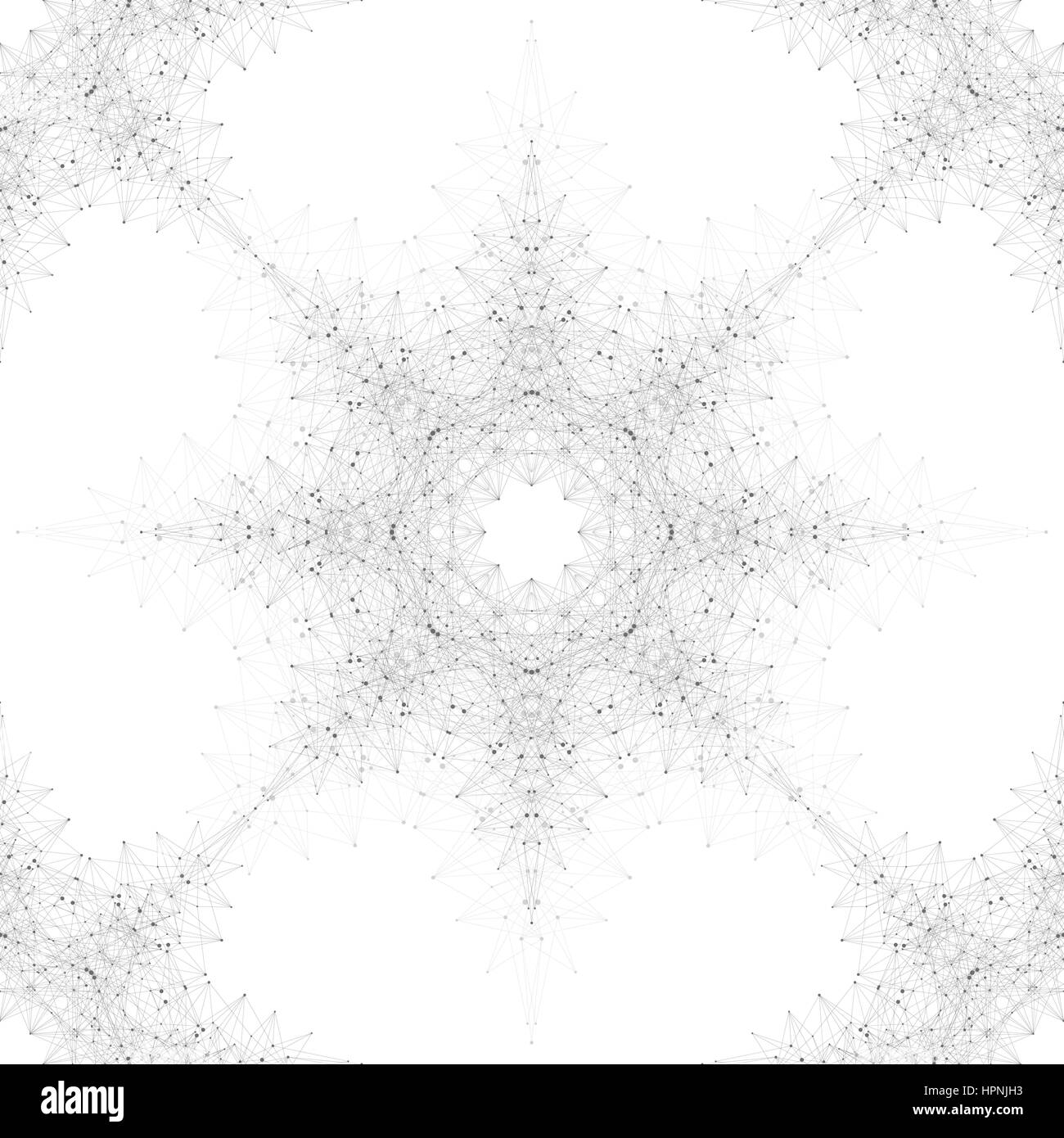 Geometrische nahtlose Textur. Molekül und Kommunikation. Verbundene Linien mit Punkten. Konzept der Wissenschaft, Chemie, Biologie, Medizin, Technik. Vektor-illustration Stock Vektor