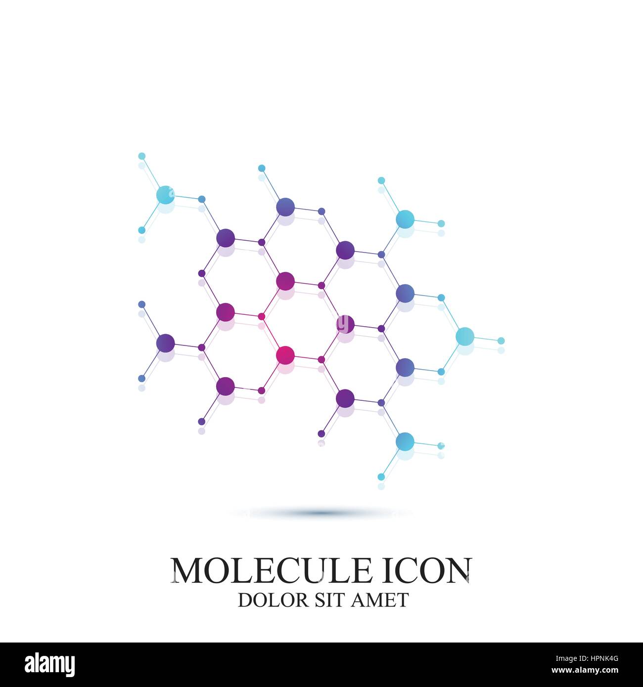 Moderne Ikone Dna und Molekül. Vektor Vorlage für Medizin, Wissenschaft, Technik, Chemie, Biotechnologie Stock Vektor