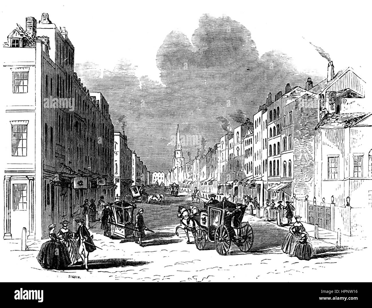 PALL MALL, London, ca. 1740 Stockfoto