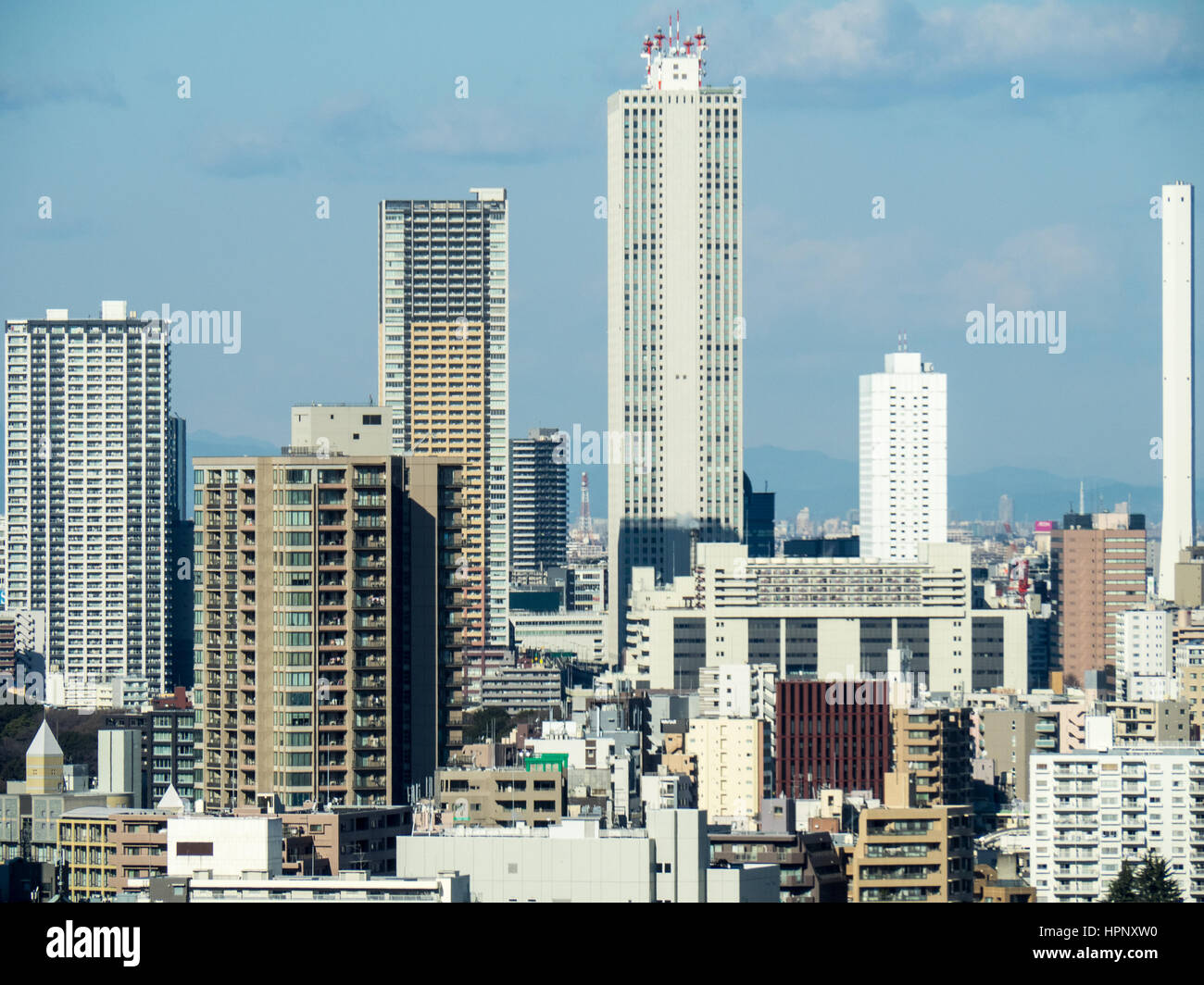 Blick auf Skyline von Toshima Ward, Tokio, Japan. Stockfoto