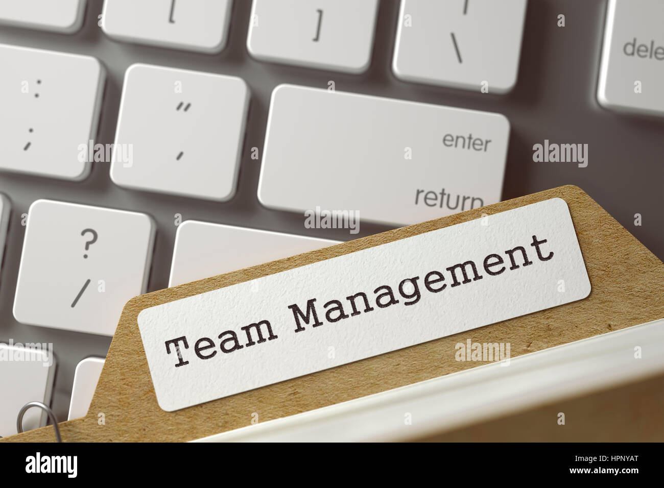 Ordner-Register-Team-Management. 3D. Stockfoto